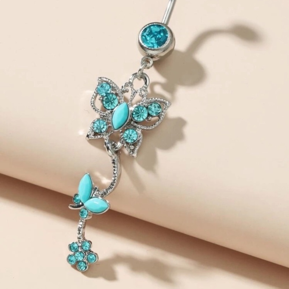 Rhinestone decor belly ring